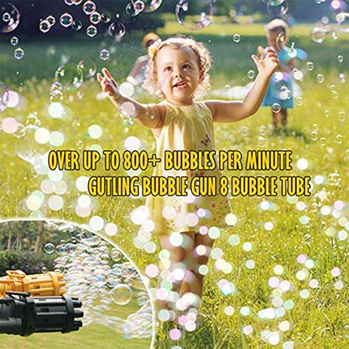 Dollcini Mini Gatling Buborékfújó – 8 Lyukú Játék Gyerekeknek