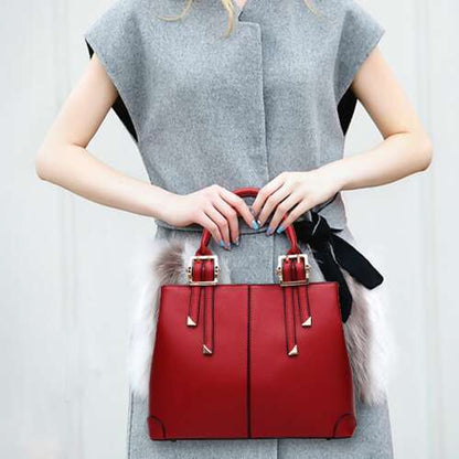 Geantă elegantă de damă Dollcini – Geantă de umăr și geantă crossbody premium din piele ecologică pentru uz zilnic, neagră
