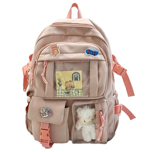 Dollcini, ghiozdan elegant pentru școală, rucsac pentru laptop, geantă elegantă de zi cu zi, compartimente interne multifuncționale pentru organizare convenabilă și practică 