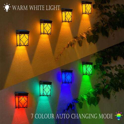 Dollcini Otthon Retro Napelemes Kerítéslámpa Dekoráció – Vízálló, RGB