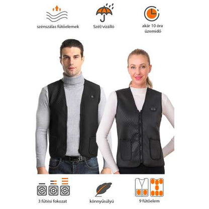 Dollcini Férfi Fűthető Mellény – V-nyakú, USB Fűtésű, Stílusos és Meleg [A powerbankot külön kell megvásárolni]