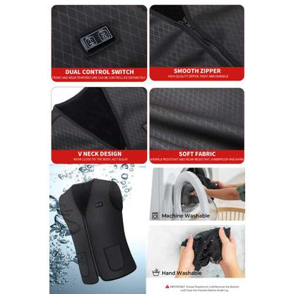 Dollcini Női Fűthető Mellény – V-nyakú, USB Fűtésű, Stílusos és Kényelmes [A powerbankot külön kell megvásárolni]