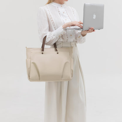 Rucsac pentru laptop Dollcini pentru femei - Geantă de damă impermeabilă, elegantă, cu capacitate mare, suport pentru laptop de 15,6 inci, rucsac ergonomic și elegant pentru călătorii și muncă