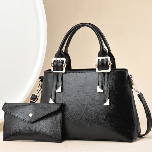 Geantă elegantă de damă Dollcini – Geantă de umăr și geantă crossbody premium din piele ecologică pentru uz zilnic, neagră