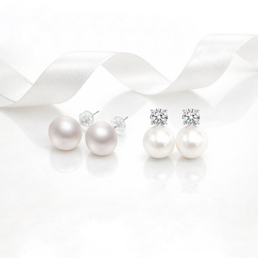 Dollcini Elegance Pearl Fülbevalók – Klasszikus és Gyémántos Gyöngy Fülbevaló