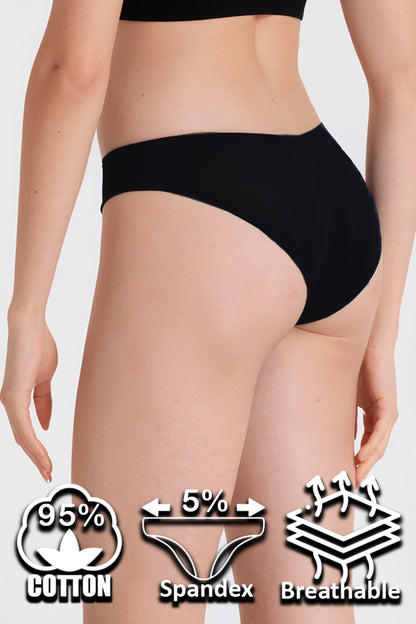 Dollcini ,Klasszikus Női Bugyi, Brazil Női Bugyi, 95% Pamut + Spandex-Többszínű, 6 db-os Csomag