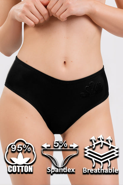 Dollcini, Klasszikus női bugyi, 95% Pamut + Spandex-Többszínű, 6 db-os Csomag