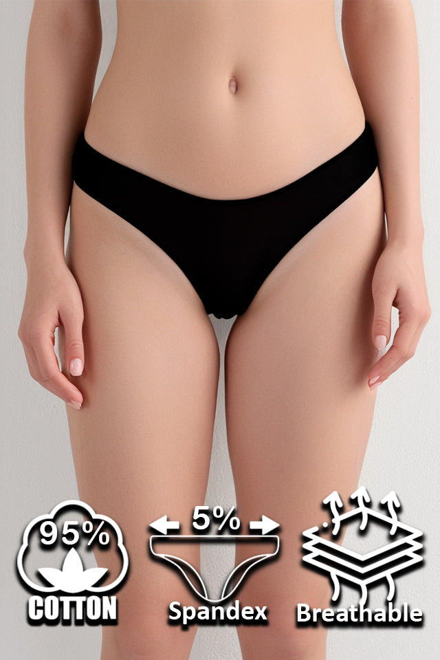 Dollcini Tanga Női Bugyi - 95% Pamut, Többszínű, 6 db-os Csomag