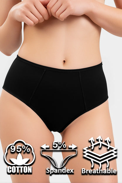 Dollcini ,Magas derekú női bugyi ,95% Pamut + Spandex-Többszínű, 6 db-os Csomag,8922