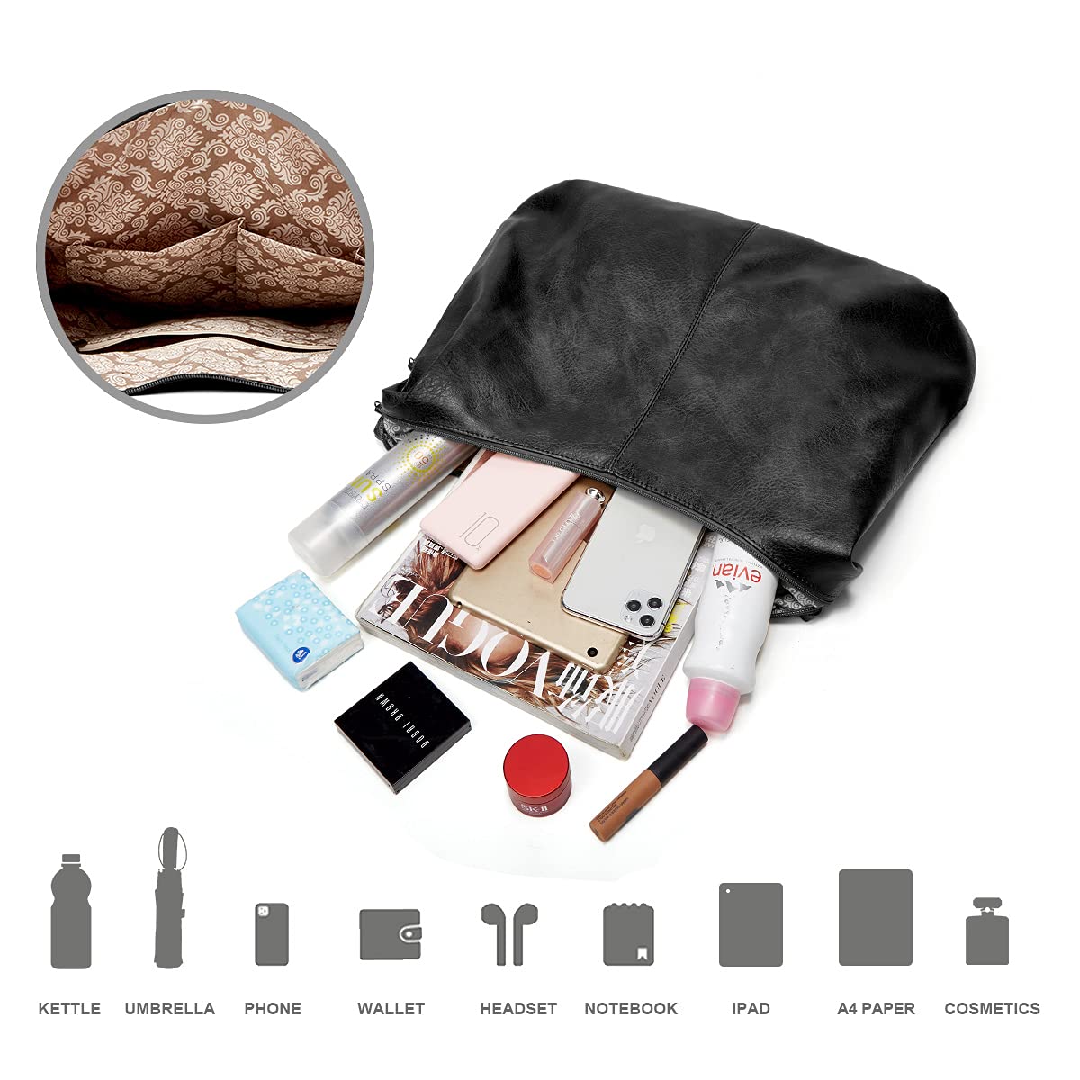 Dollcini Divatos Női Táska – Puha Műbőr Válltáska, Nagy Kapacitású