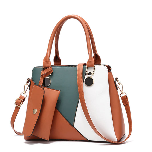 Geantă de mână Dollcini tricoloră pentru femei - Geantă elegantă de umăr și geantă crossbody din piele PU cu portofel, în mai multe culori