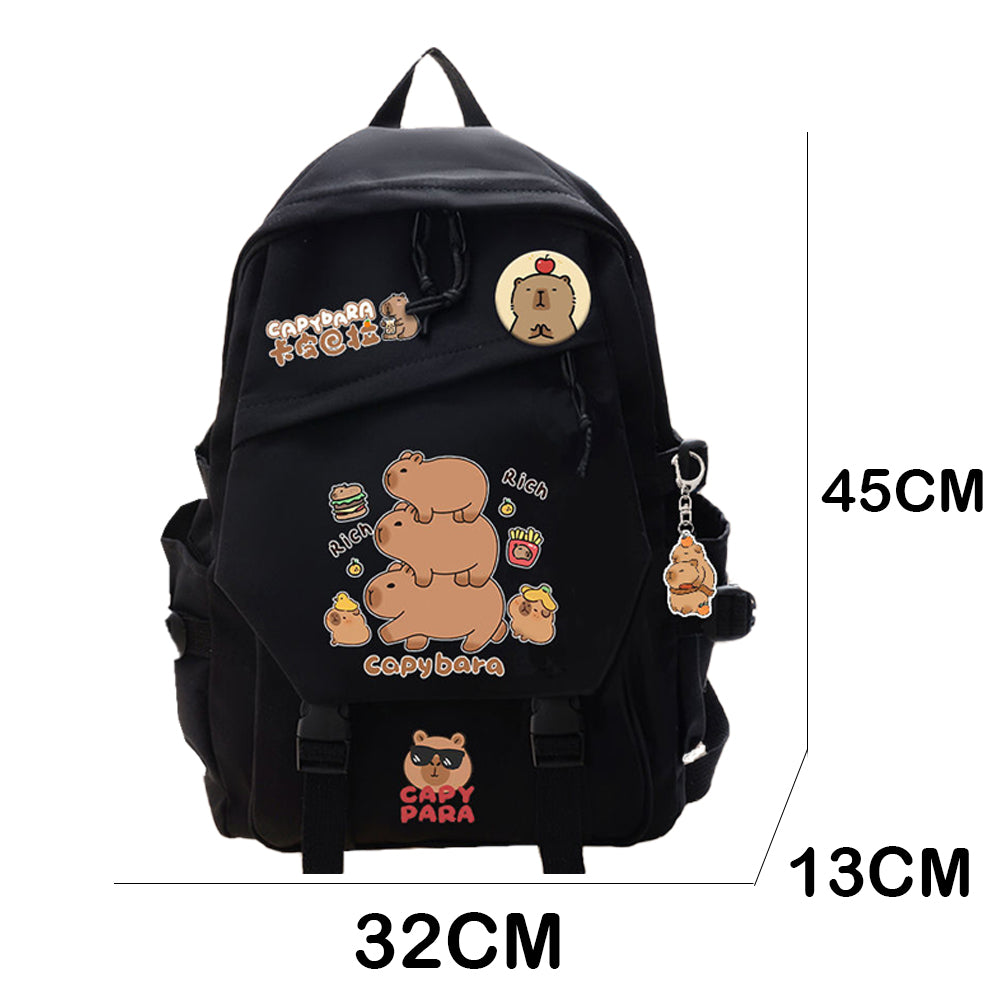 Dollcini Elegáns Uniszex Iskolatáska – Divatos, Fekete Hátizsák