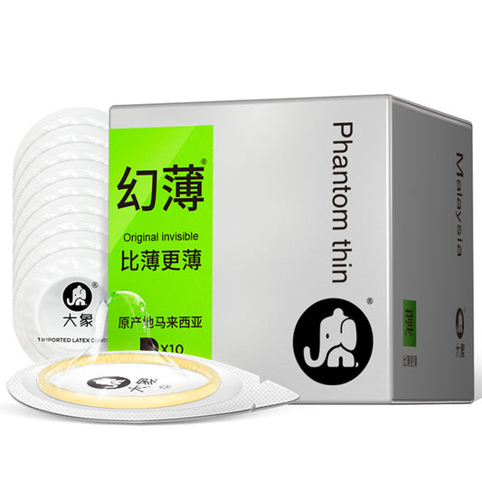 Prezervative Elephant Invisible Extra Thin – Ultra Subțiri, Latex Natural, Lubrifiate și Neparfumate, 10 buc.