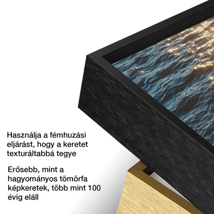Pictură Dollcini 3D cu mare în ramă de sticlă – Decor de masă dinamic și relaxant