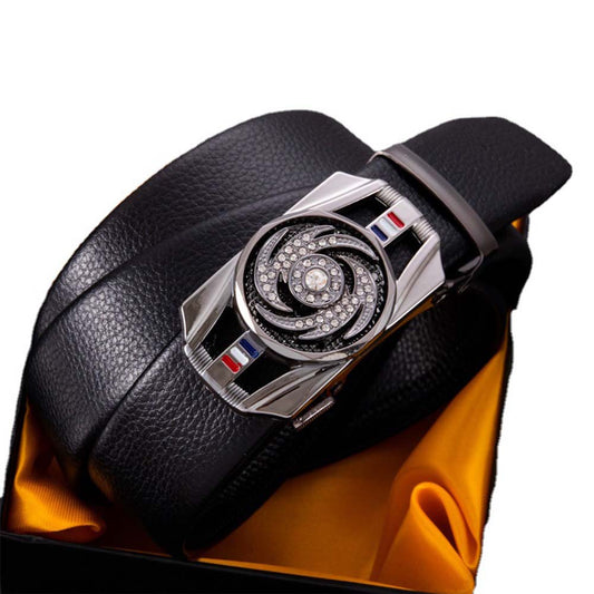 Curea Dollcini Premium pentru bărbați – cataramă rotativă automată elegantă, cutie cadou, 120 cm