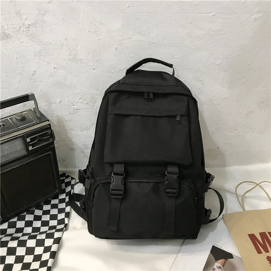 Rucsac școlar ergonomic Dollcini – Geantă de laptop impermeabilă, căptușită, cu mai multe compartimente pentru studenți, neagră