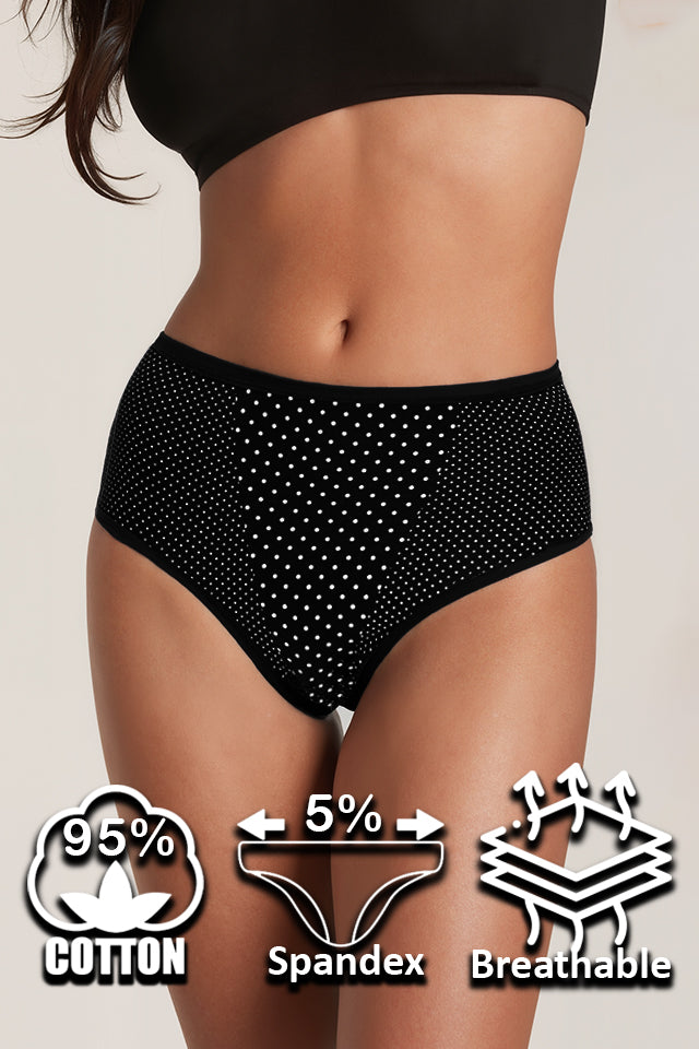 Dollcini ,Magas derekú női bugyi ,95% Pamut + Spandex-Többszínű, 6 db-os Csomag,69542