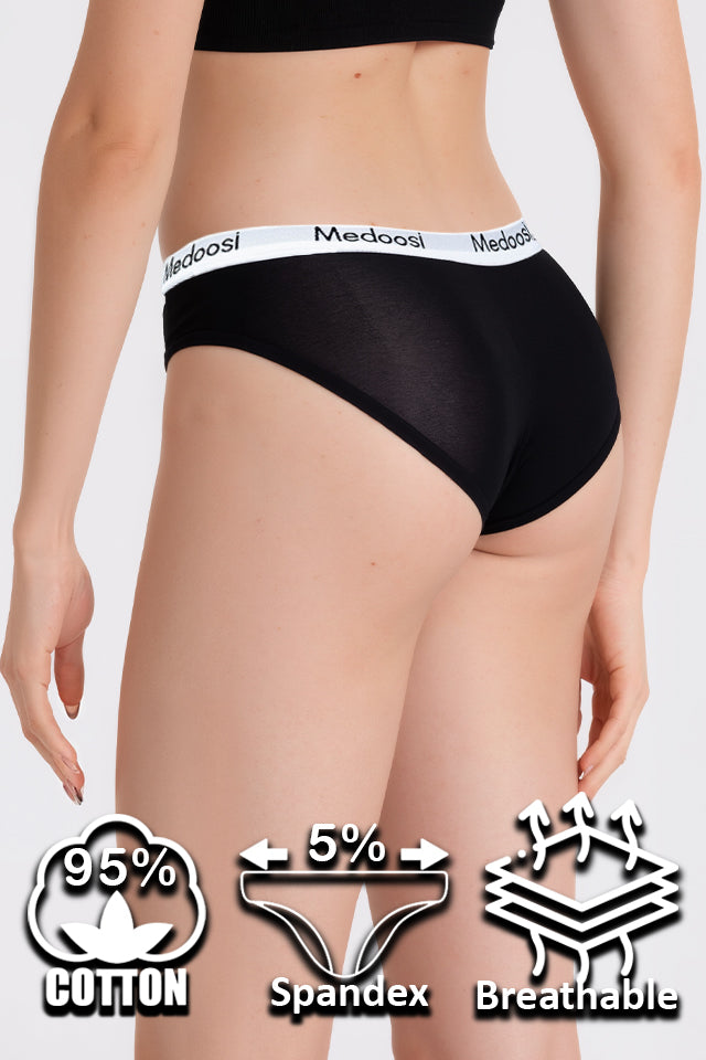 Dollcini, Klasszikus női bugyi,95% Pamut + Spandex-Többszínű, 6 db-os Csomag,82182