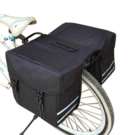 Geantă dublă pentru bicicletă Dollcini – Geantă impermeabilă pentru șaua spate, 25L, cu dungi reflectorizante