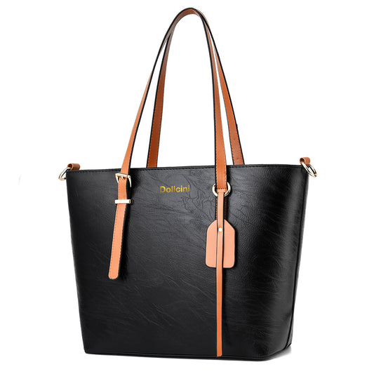 Geantă de mână Dollcini Classic Black, cu capacitate mare, pentru femei - Geantă de umăr elegantă, impermeabilă, din piele PU, pentru serviciu, călătorii, culori multiple